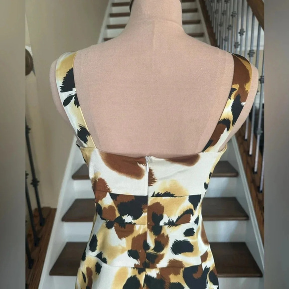 London Times Leopard Print Bodycon Cocktail Party Dress Sleeveless Size 4 - Picture 8 of 11